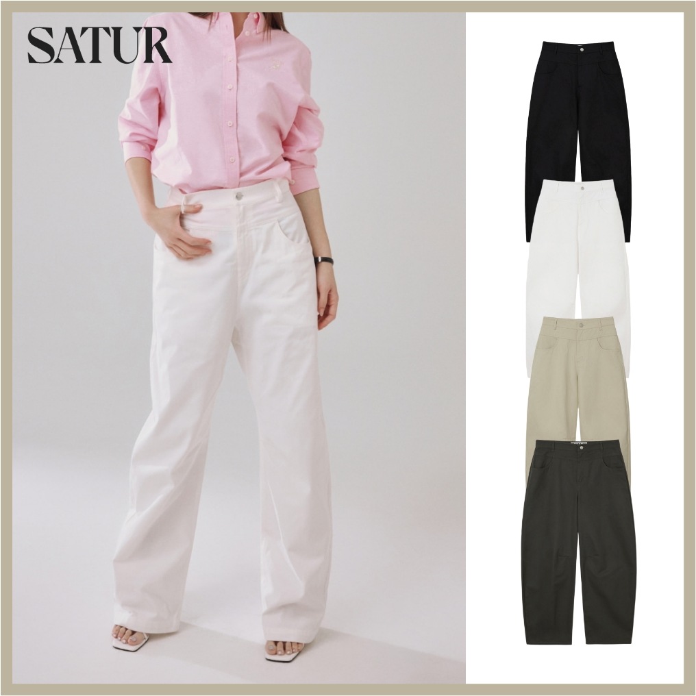 Cotton Curved Pants