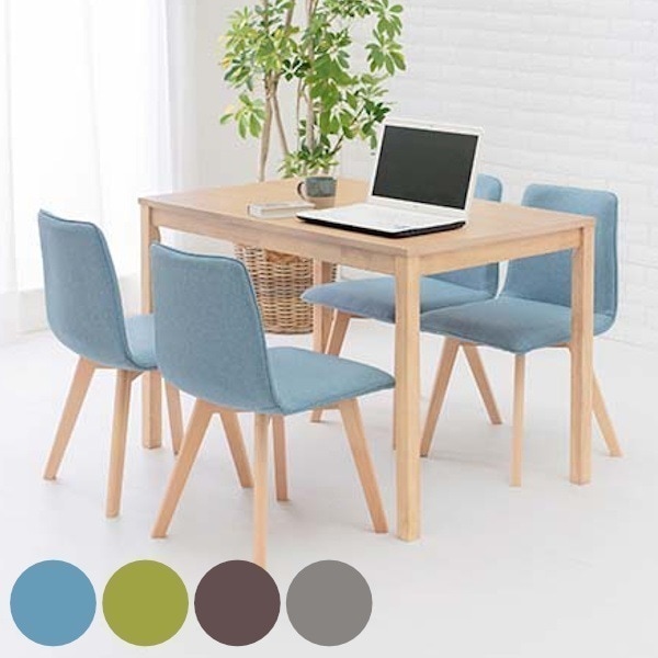 ダイニングセット 4人 5点セット ナチュラル ダイニングテーブル 幅110cm ダイニングチェア 木製 天然木 ファブリック 北欧 ダイニングテーブルセット 110 食卓テーブル ダイニング