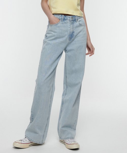 Musinsa Standard Womens Wide Denim Pants Pale Blue