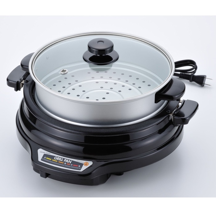 電気 グリル鍋 深型 蒸し鍋付き 電気グリルパン27cm SGR-27TM-B