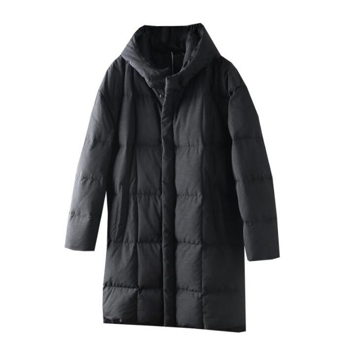 高品質 中綿 ダウンジャケット アウター 暖かい ロング丈 ダウンコート メンズ 無地 防寒 厚手 冬服/M2ＸＬ/フード付き/格好いい/無地