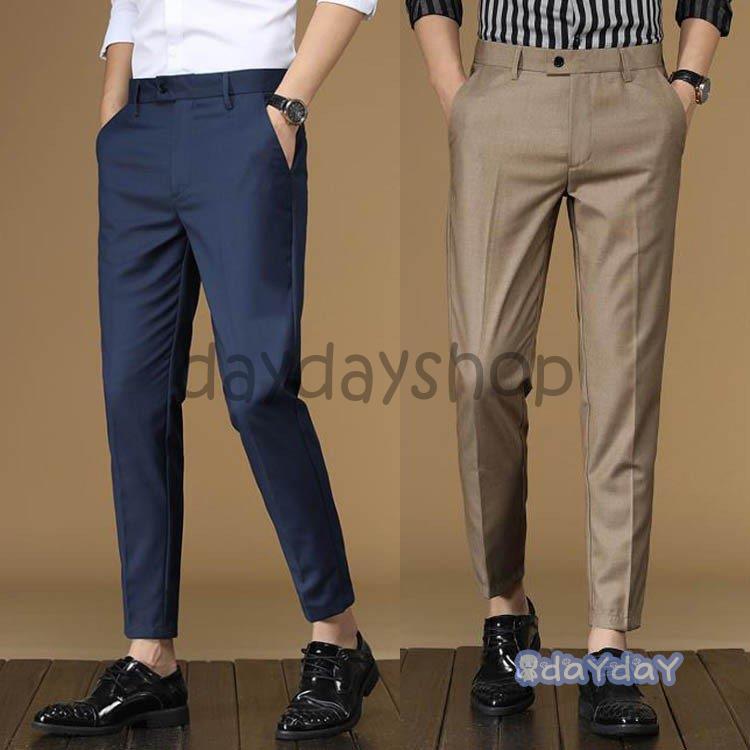 【迅速出荷】 スラックス メンズ 九分丈 スリム ビジネススラックス スリム メンズ ズボン スーツパンツ 細身 春秋 通勤紳士 大きい サイズ おしゃれ 7色