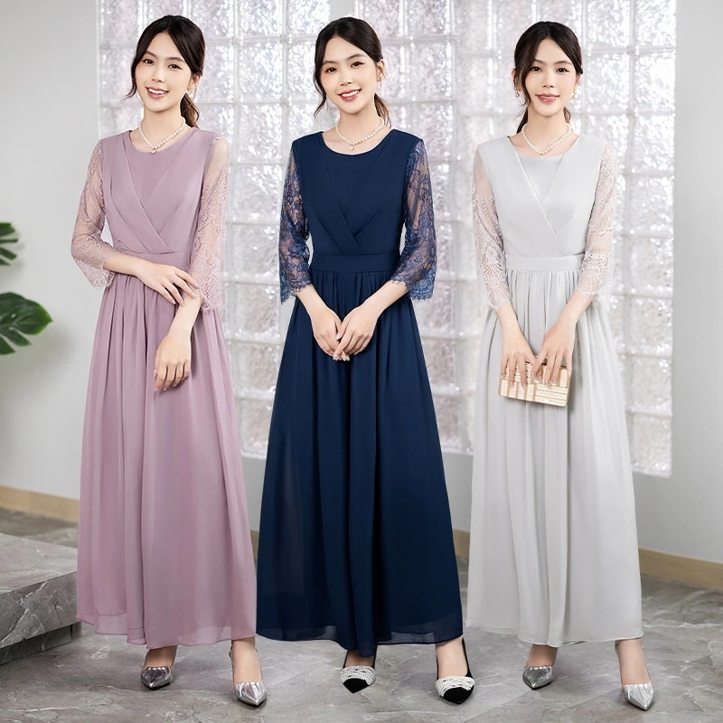 ドレス パンツドレス イブニングドレス パーティードレス 結婚式 発表会ロング丈 オケージョンドレス パンツ 袖あり レース シフォン パンツ 裏地あり フォーマル 大きいサイズ スタイルアップ オー
