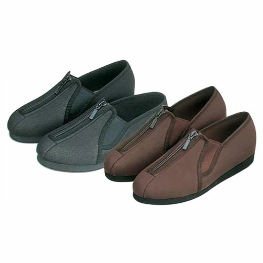 超軽量シューズ ラ・フィット ブラウン 靴 外反母趾 ファスナー式 抗菌 消臭 防臭 耐水加工 22.5cm～24.5cm