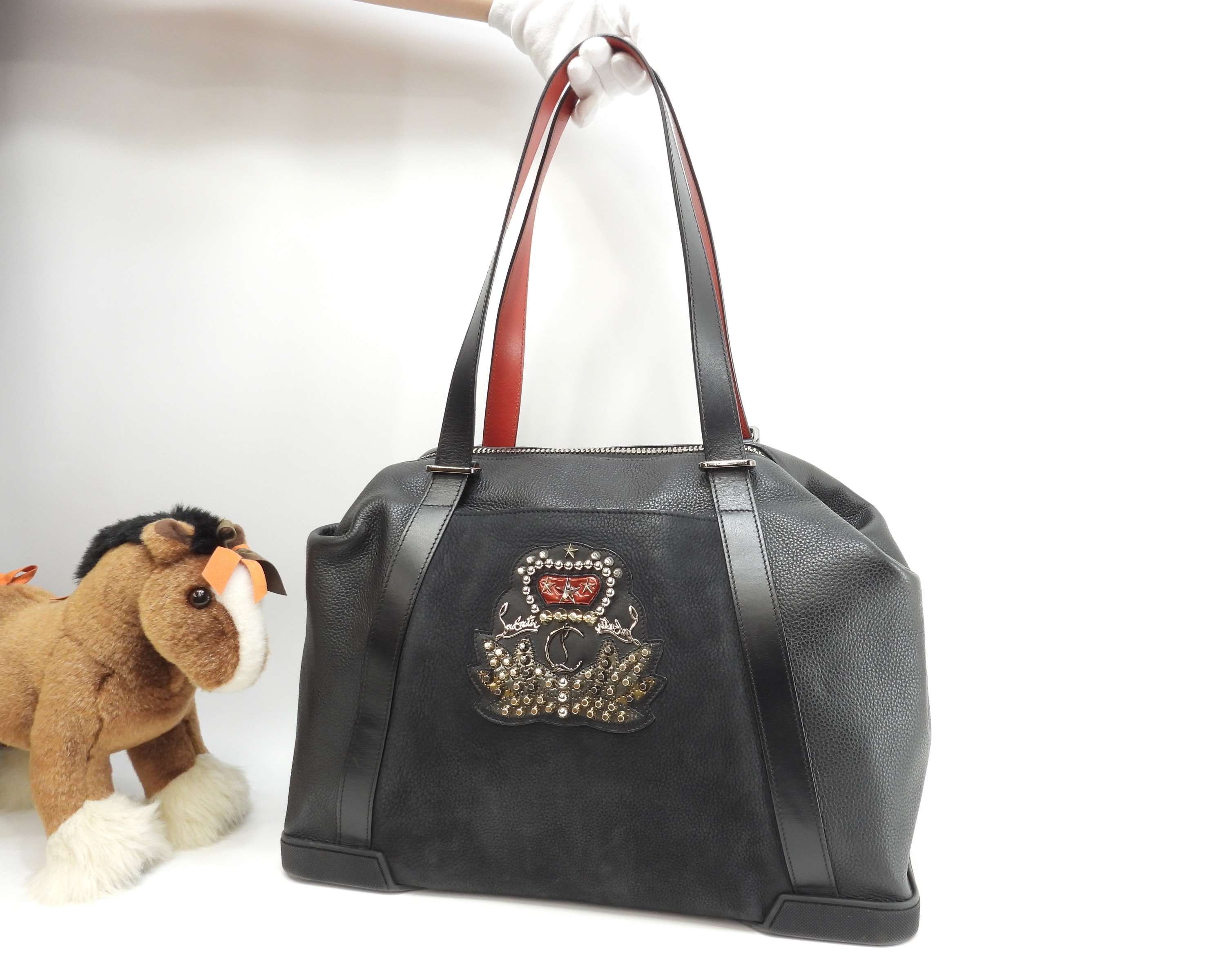 ホールドオール バッグデイモン レザー黒 メンズトートバッグ 美品@ 2