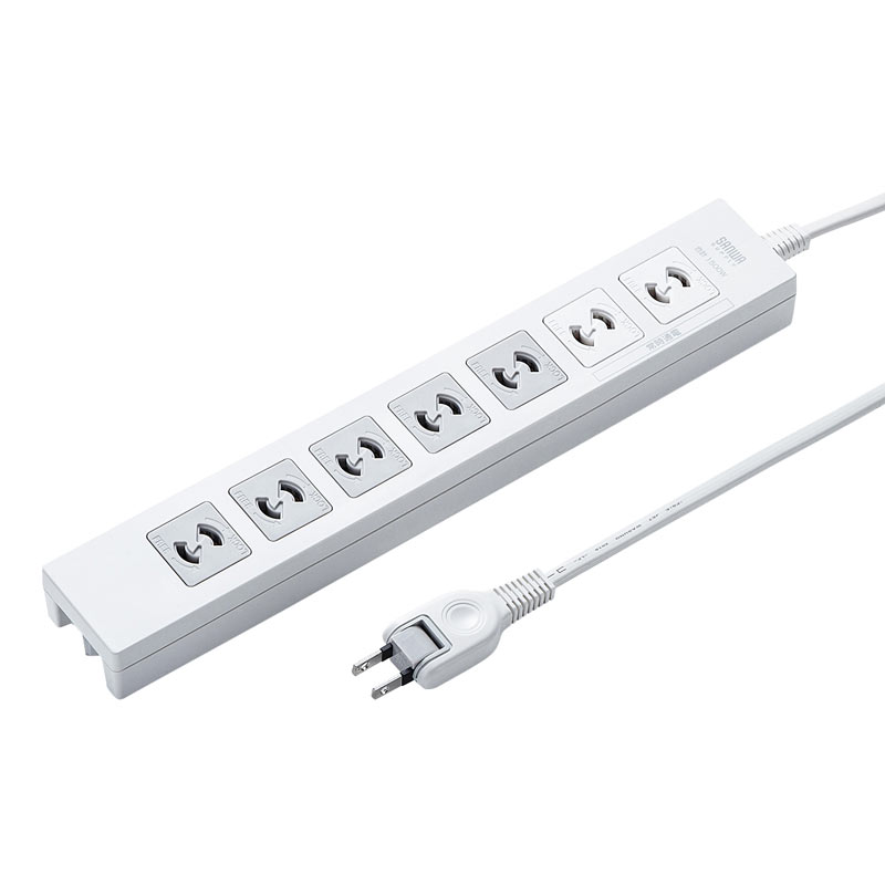 （まとめ買い）電源タップ 2極抜け止めタイプ 7個口 コード長5m TAP-F27-5KP [x3]