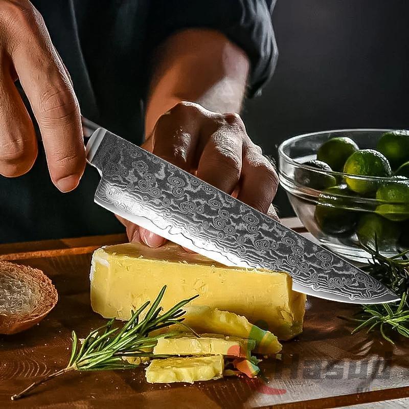 包丁 三徳包丁 205mm ダマスカス 8寸 ほうちょう 鋭い切れ味永続き切れる おすすめ 牛刀 菜切 筋引 万能包丁 プレゼント 贈り物 父の日