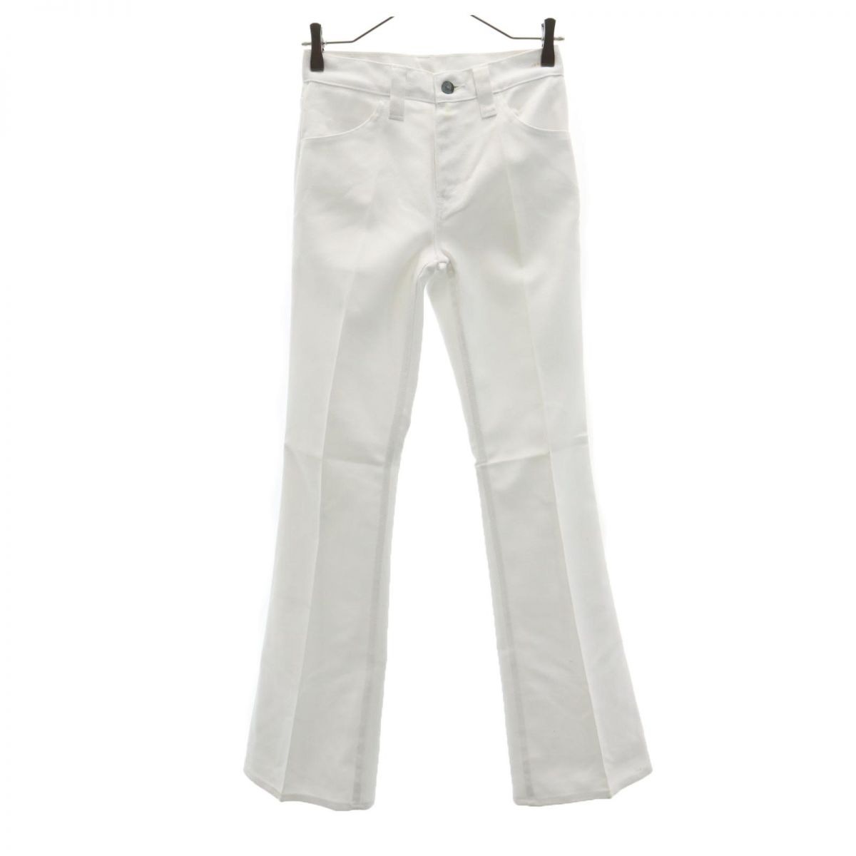 70s 未使用 STA-PREAST 646 BIG E デッドストック 極東 ブーツカット パンツ W27 ホワイト タグ付き ビックE レディース