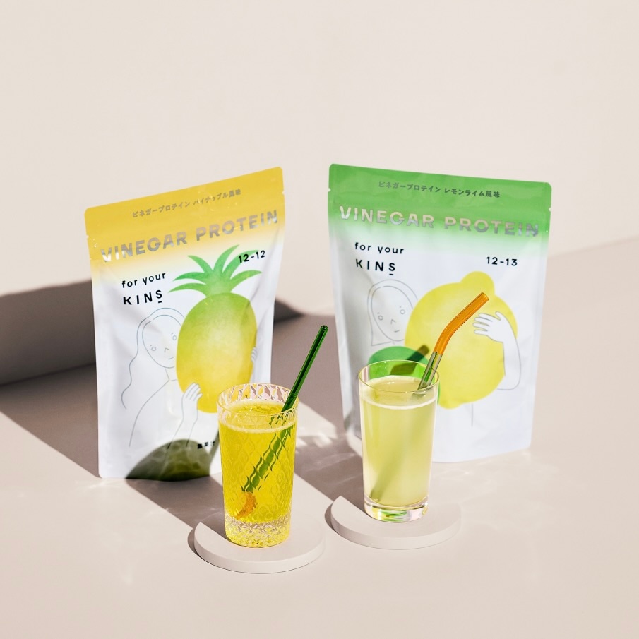 VINEGAR PROTEIN 2種セット（パイナップル風味 レモンライム風味）キンズ ビネガープロテイン 乳酸菌 食物繊維 コラーゲンペプチド