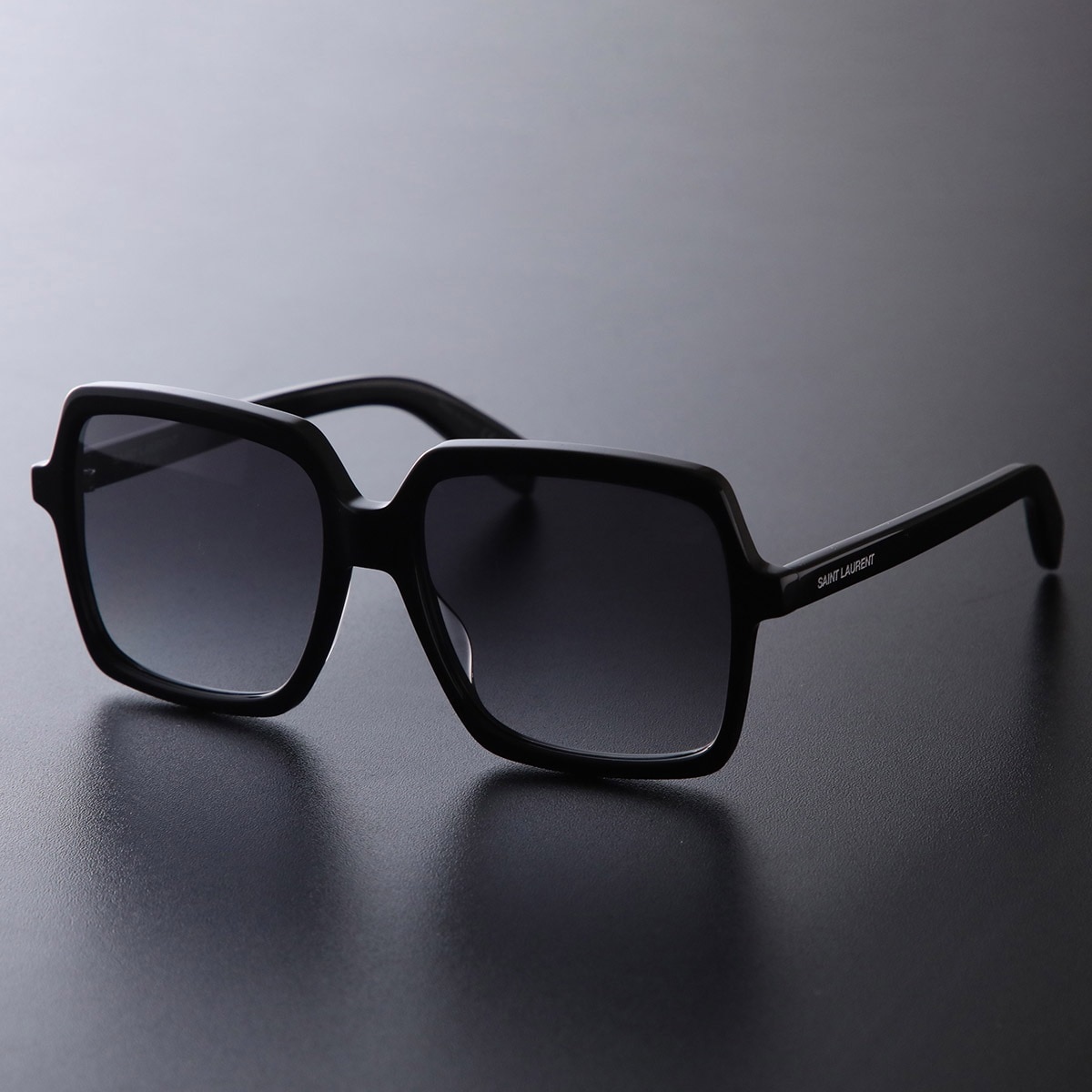 SAINT LAURENT サンローラン サングラス SL 174 レディース スクエア型 ロゴ アイウェア アジアンフィット フルリム セルフレーム 001/BLACK/GREY