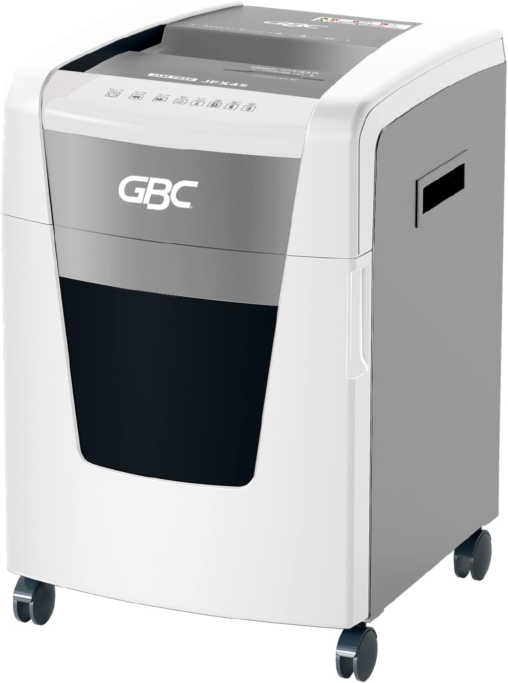 シュレッダー オフィス用 業務用 クロスカット 最大細断枚数19枚 連続使用約240分 CD/DVD/プラスチックカードも細断可能 ホチキス対応 ダストボックス大容量45L A4/約850枚収