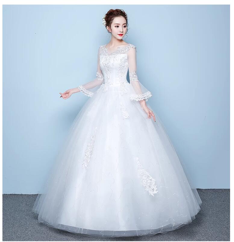 カラーオーダー可能 ドレス ウェディングドレス XS～4XL ホワイト 結婚式 披露宴刺繍 プリンセスライン 二次会 演奏会 お嫁さん 発表会 花嫁dress-36801
