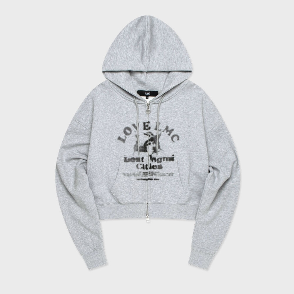 LMC WM ラブエンジェルジップアップパーカーヘザーグレー