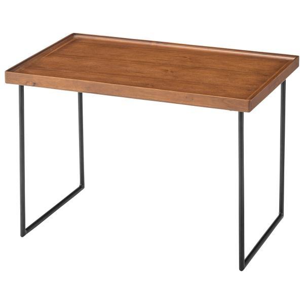 ミニテーブル 天然木 Sサイズ おしゃれ コンパクト テーブル シンプル 一人暮らし 軽い トレー スチール