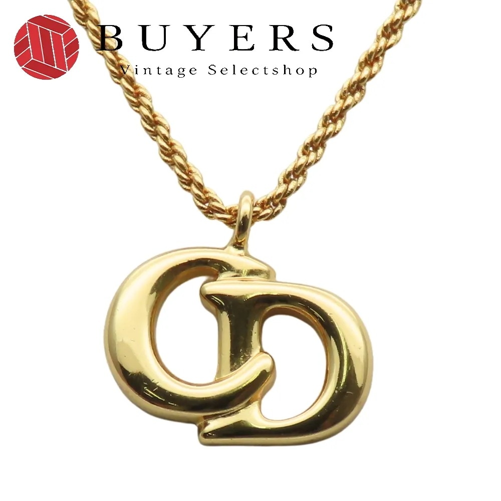 中古 ネックレス CDロゴ メタル ゴールド GP メッキ アクセサリー レディース 女性