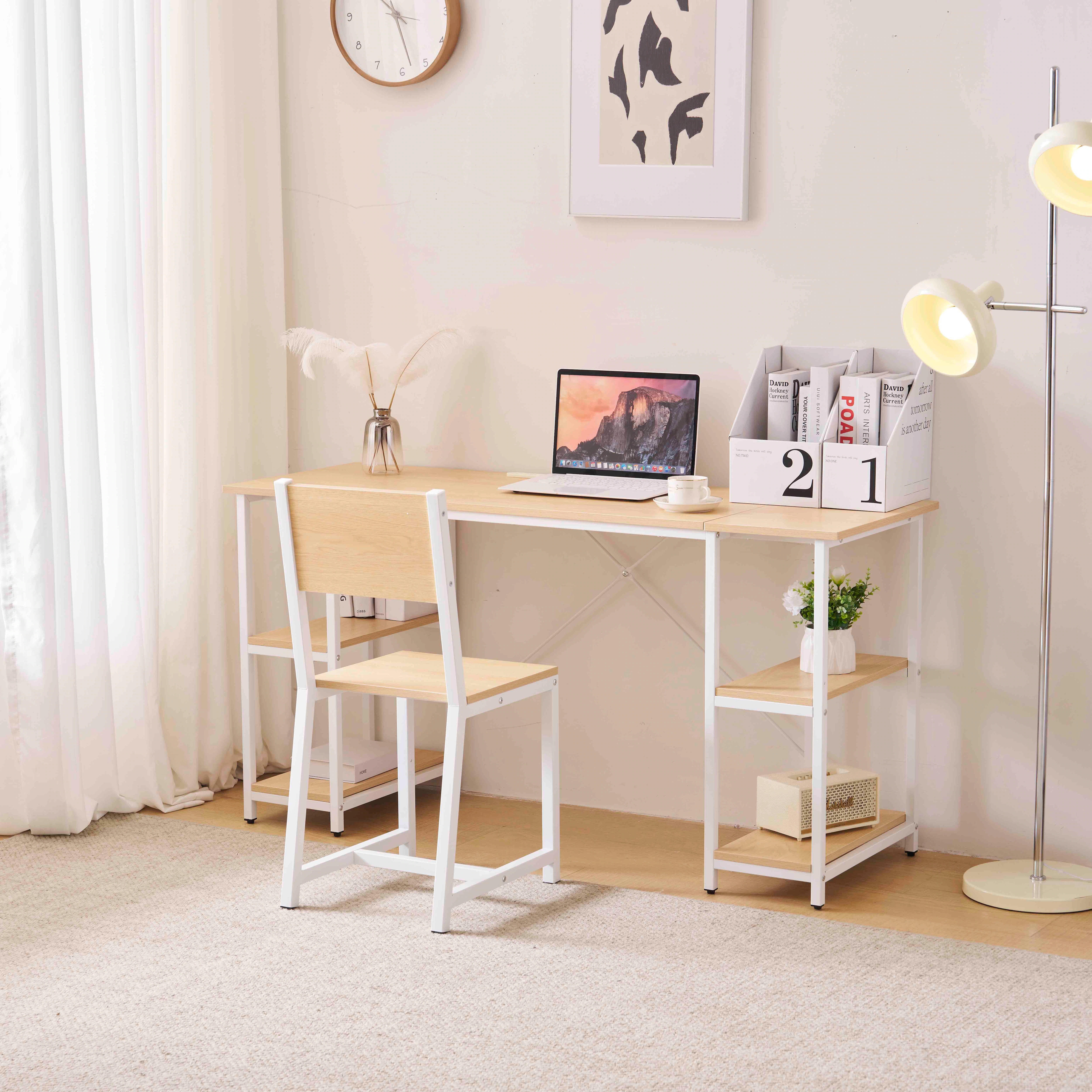 【オフィスチェア+パソコンデスク セット】パソコンデスク デスク ワークデスク シンプルデスク コンセント付き 勉強机 おしゃれ 学習デスク 事務机 オフィスデスク ワイドデスク ゲーミングデスク