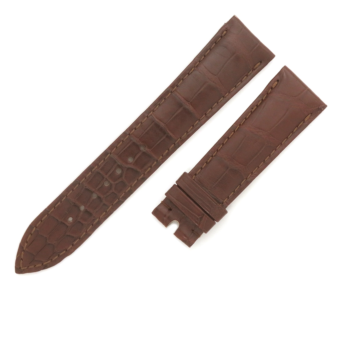 メンズ 新品同様 純正 替え クロコ バンド ベルト ストラップ 21mm ダークブラウン 茶