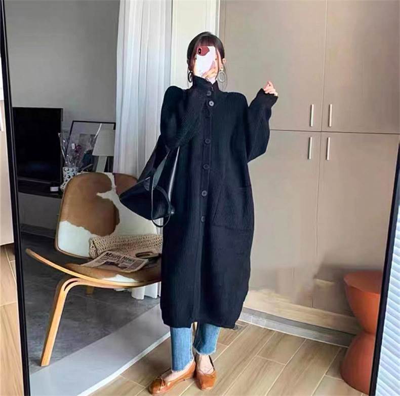 トップス カーディガン レディース ロング 長袖 ハイネック フェミニン ストリート 前開き ニット かわいい 大人可愛い きれいめ シンプル カジュアル おしゃれ かっこいい ラフ ガーリー ルーズ