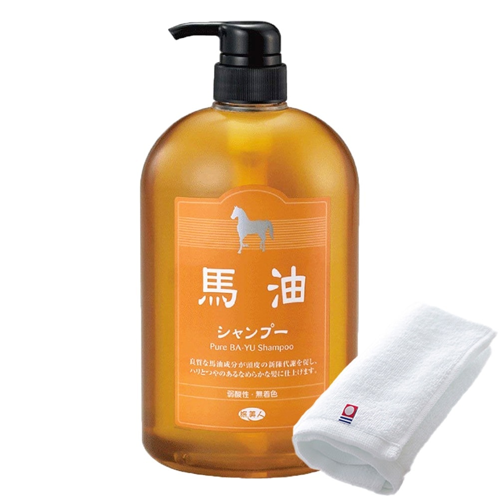 正規販売代理店 定価より10%OFF 馬油シャンプー 4本 1000ml 今治タオル付き 馬油 バユ バーユ シャンプー バユシャンプー 大容量 セット 旅美人