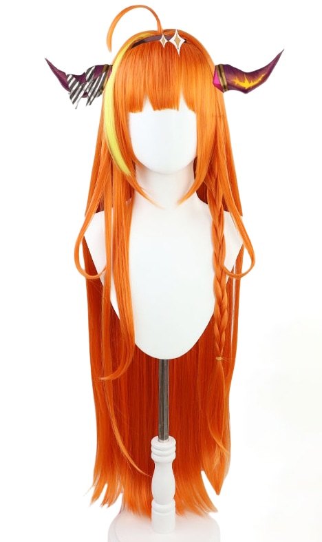 桐生ココ コスプレウィッグ 角付き かつら カツラ 耐熱 演出服 アニメ 祭り ハロウィン クリスマス 学園祭 文化祭