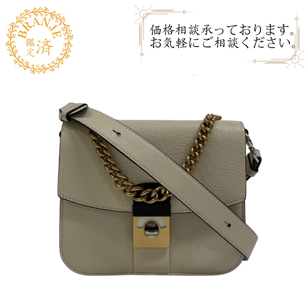 ニューロック スモール チェーンハンドバッグ スクエアWフェイス レザー ショルダーバッグ ホワイト ブランド 29,341円