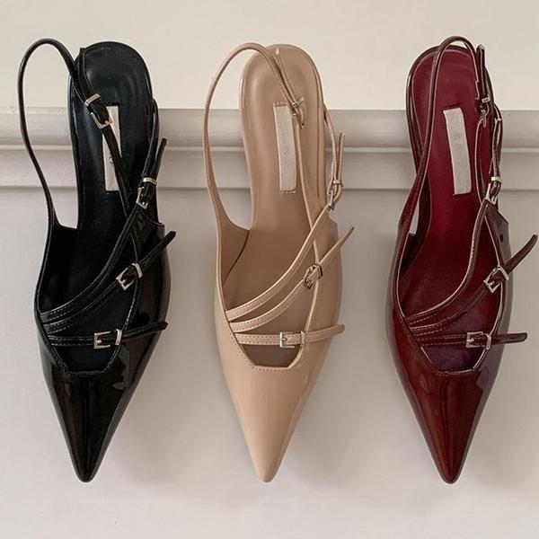 女性スリングバックヒールサンダルヒール夏靴