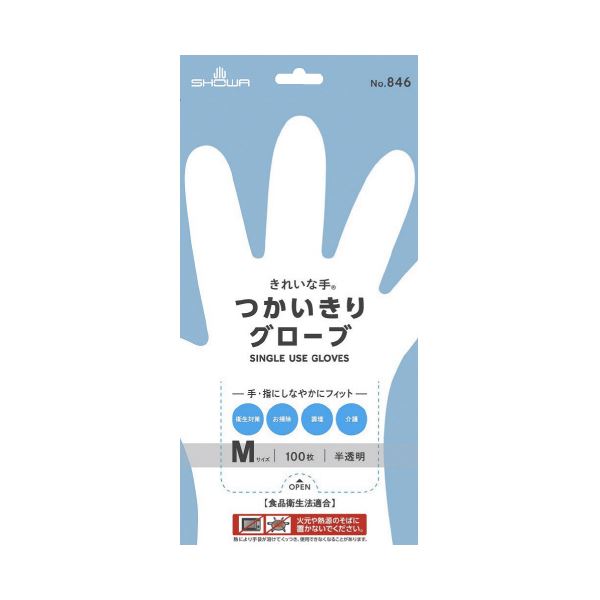ショーワグローブ つかいきりグローブ 半透明M 100枚X24箱 8,551円