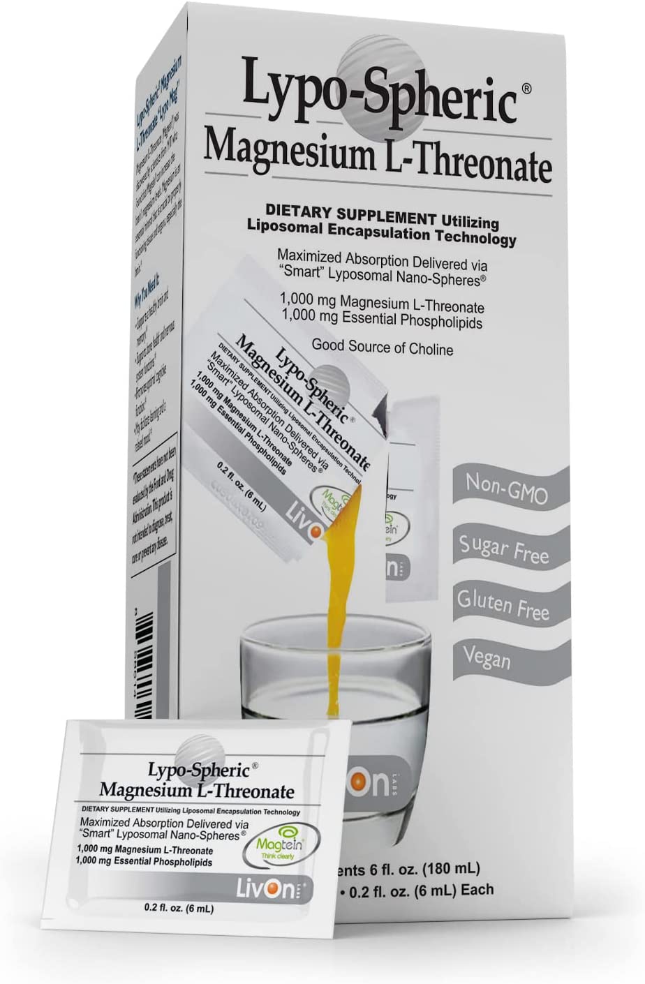 【Lypo-Spheric Magnesium L-Threonate 30 パケット】 1 パケットあたり 1,000 mg のマグネシウム 吸収を改善するためにカプセル 13,768円
