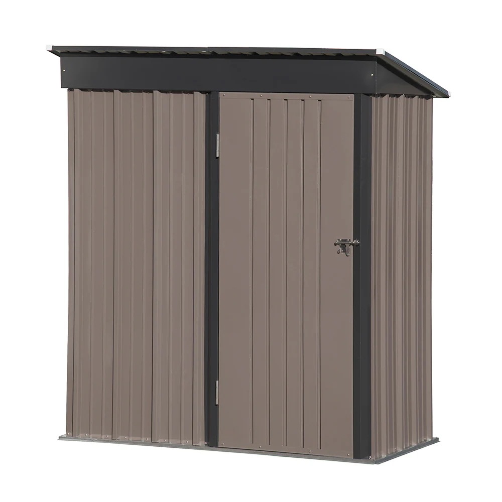 1699【ブラウン 棚あり】物置 屋外 大型 倉庫 大型物置 戸外収納庫 物置 防水/耐侯/鍵付き 収納可能 ガーデン/庭/田畑/農場 頑丈 大容量 スチール 床がない video