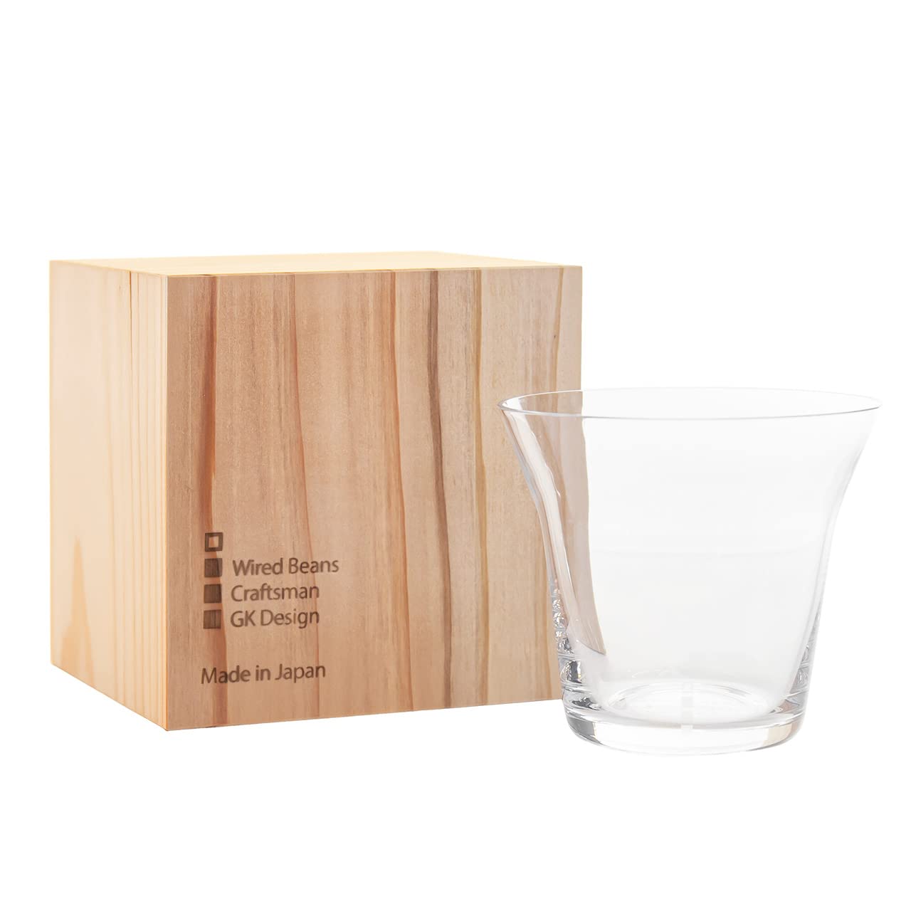 Wired Beans ワイヤードビーンズ 生涯を添い遂げるグラス ROCKタンブラー ロックグラス タンブラーグラス ハイボールグラス 370ml 国産杉箱入り (クリア)