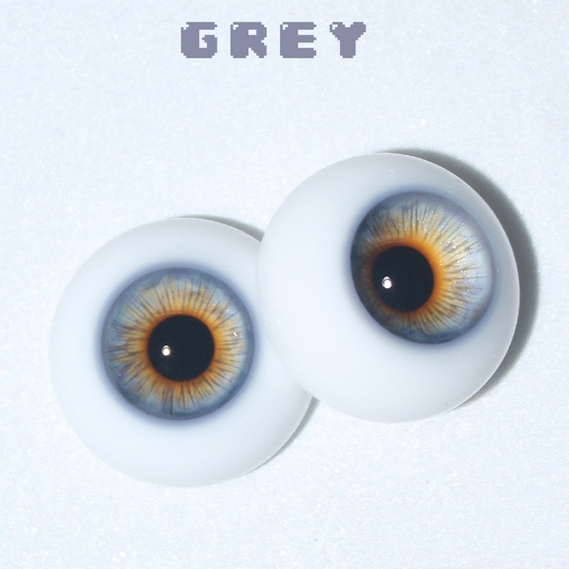 BJDドールアイ レジンアイ グレー 人形用樹脂眼 真人風 普通/三白眼 12mm/14mm/16mm/18mmサイズ