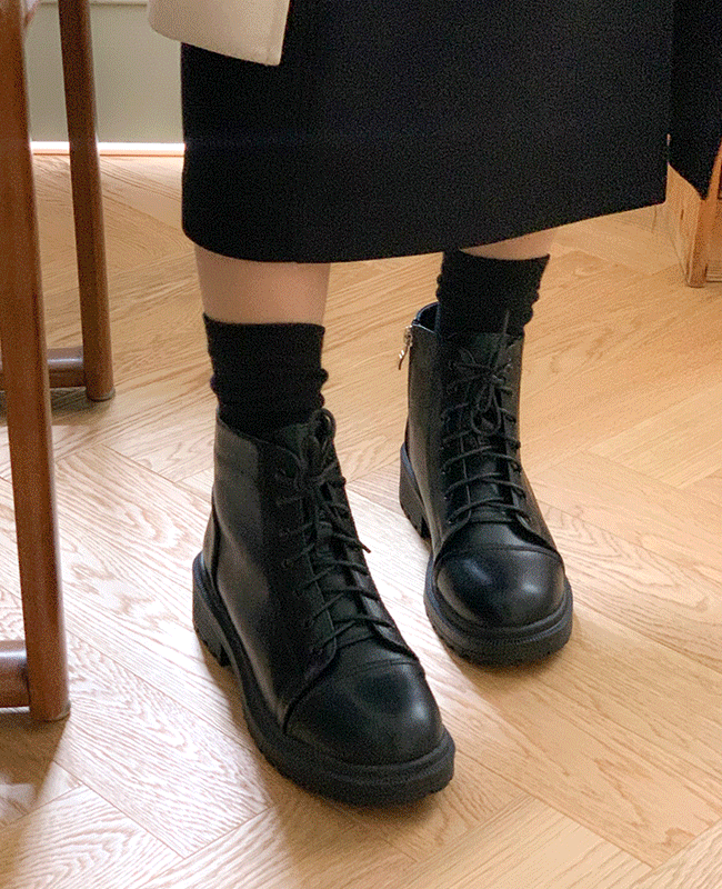 [MILOVANY] ヘリーレースアップウォーカーブーツ5cm