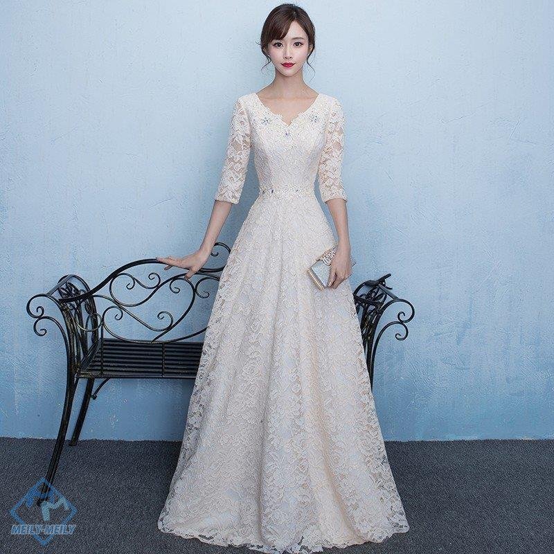 ウエディングドレス aライン 白 袖あり レース ウェディングドレス 花嫁 結婚式 ブライダル