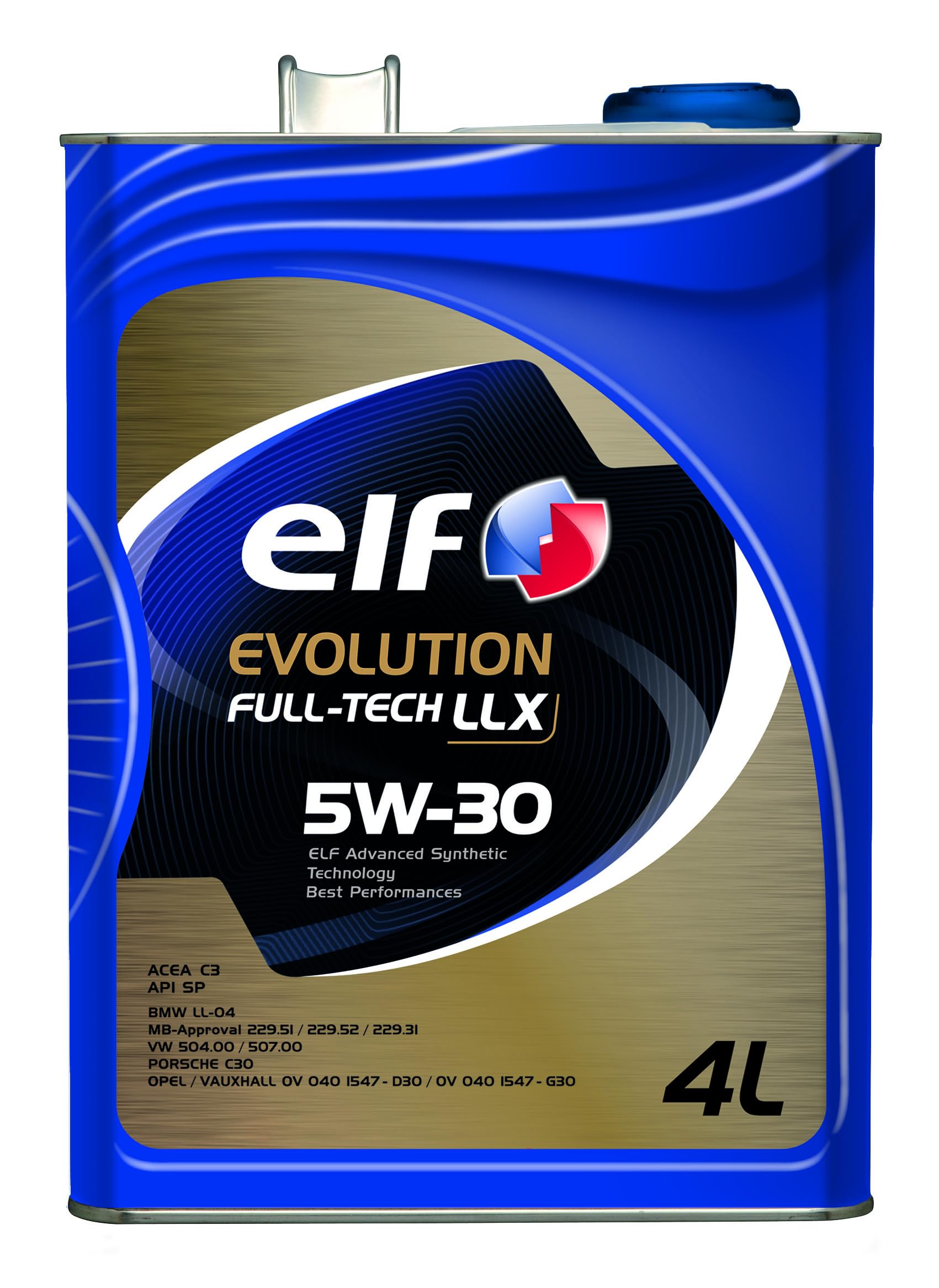 即日発送 エルフ(ELF) エンジンオイル EVOLUTION FULL TECH LLX 5W-30 全化学合成油 4L
