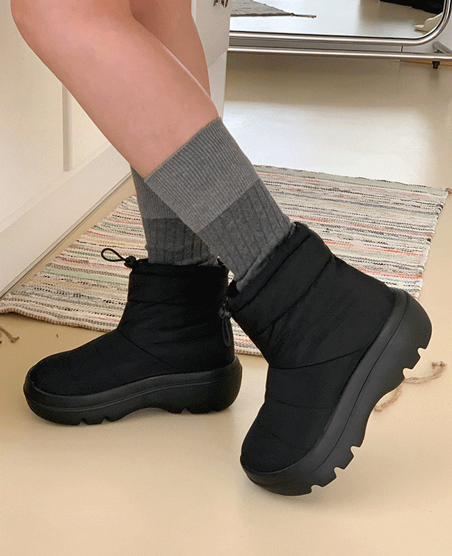 [MILOVANY] ベンシーパディングストリング起毛ショートブーツ6cm
