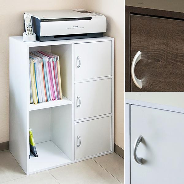 収納棚 収納ラック 2段 3段 扉つき 取っ手付き オープンラック シンプル ディスプレイ 北欧 おしゃれ