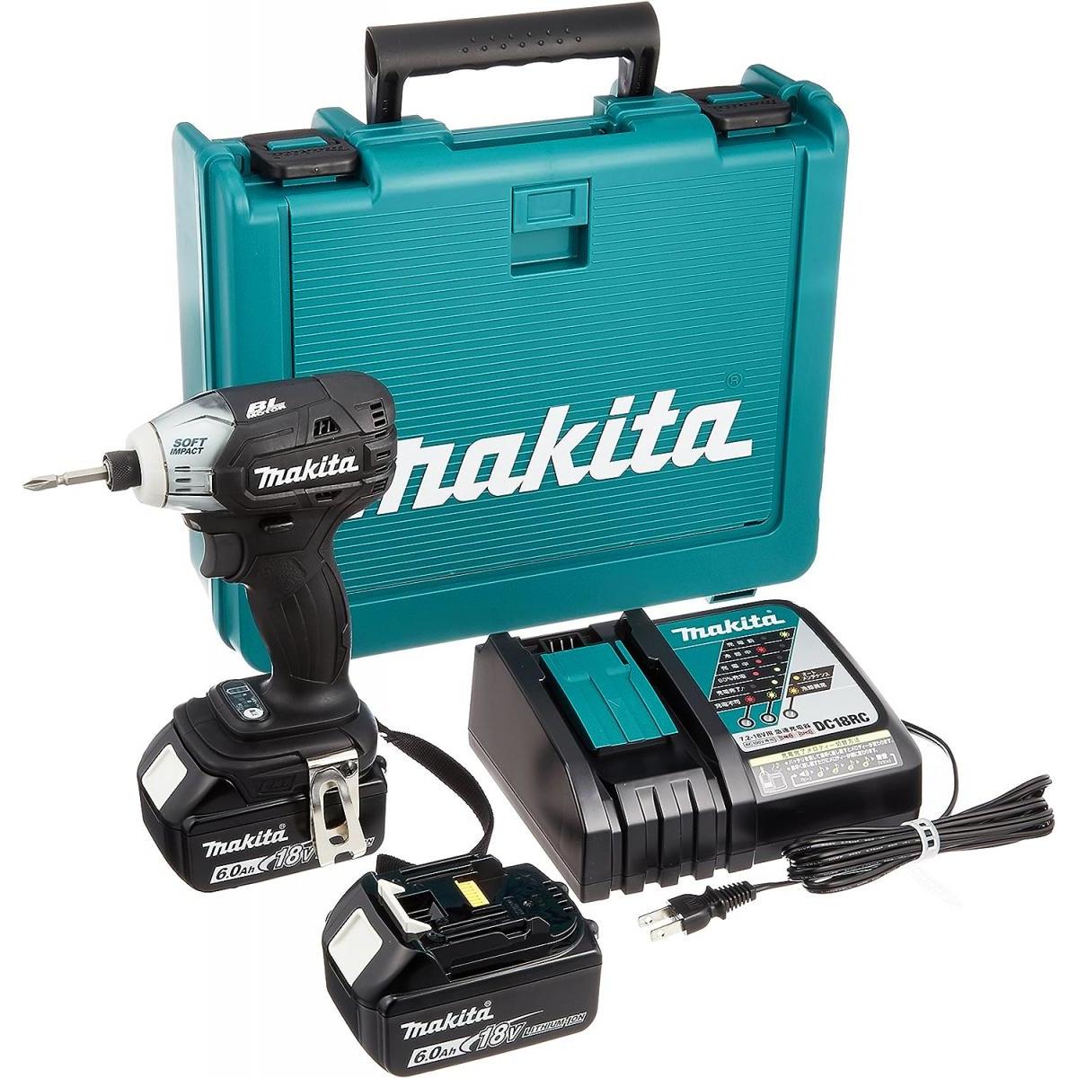 マキタ Makita 充電式 ソフトインパクトドライバ 黒 トルク40Nm 6Ahバッテリ2本・充電器付 TS141DRGXB