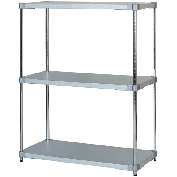 アイ・エル・シー GGS3-469012 燕三条製 PROFACE ガルバリウムソリッドシェルフ3段 460×900×1200 クロムメッキポール メーカー直送