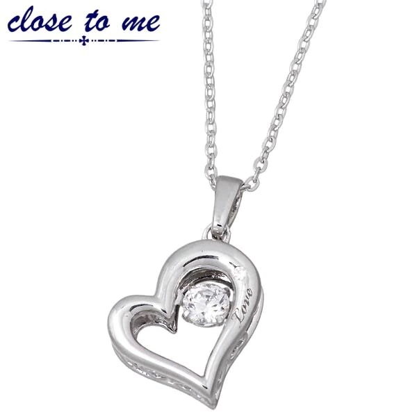 クロストゥーミー close to me シルバー ネックレス CZ ダンシングストーン ハート