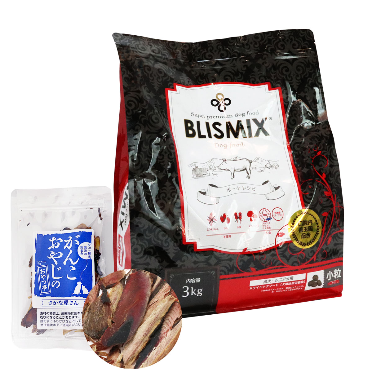 ポーク 小粒 3kg 【お試し国産お魚厚削り 15g付き】