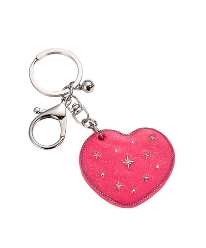 NFF heart dia mirror key ring pink ハートダイヤミラーキーリング ピンク 韓国雑貨 正規品 キーホルダー
