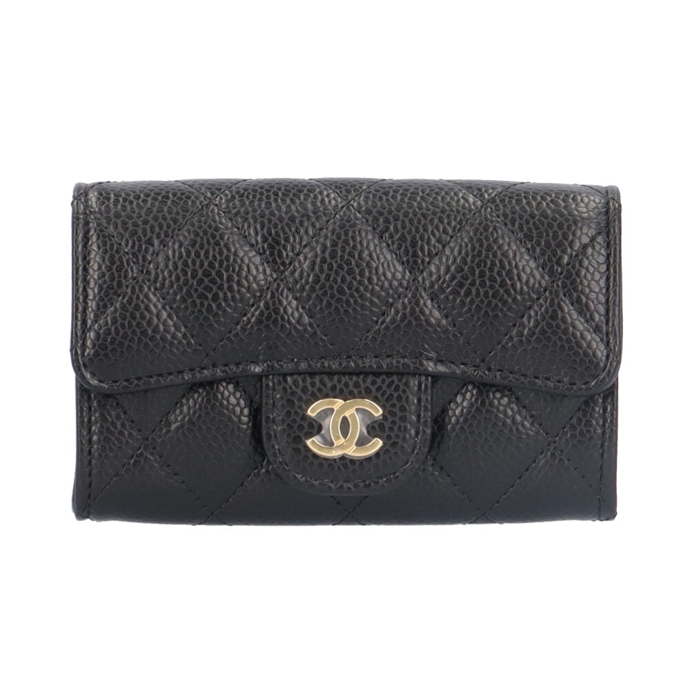シャネル クラシックフラップカードケース カードケース キャビアスキン AP0214 CHANEL 中古 美品