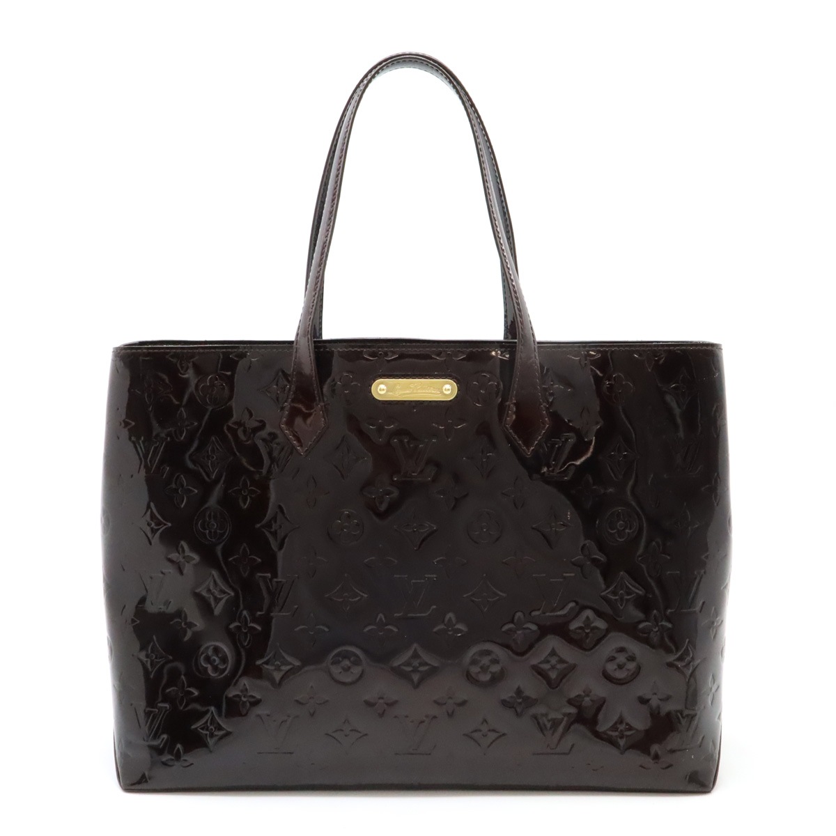 モノグラムヴェルニ ウィルシャーMM トートバッグ ショルダーバッグ セミショルダー エナメル アマラント M9164