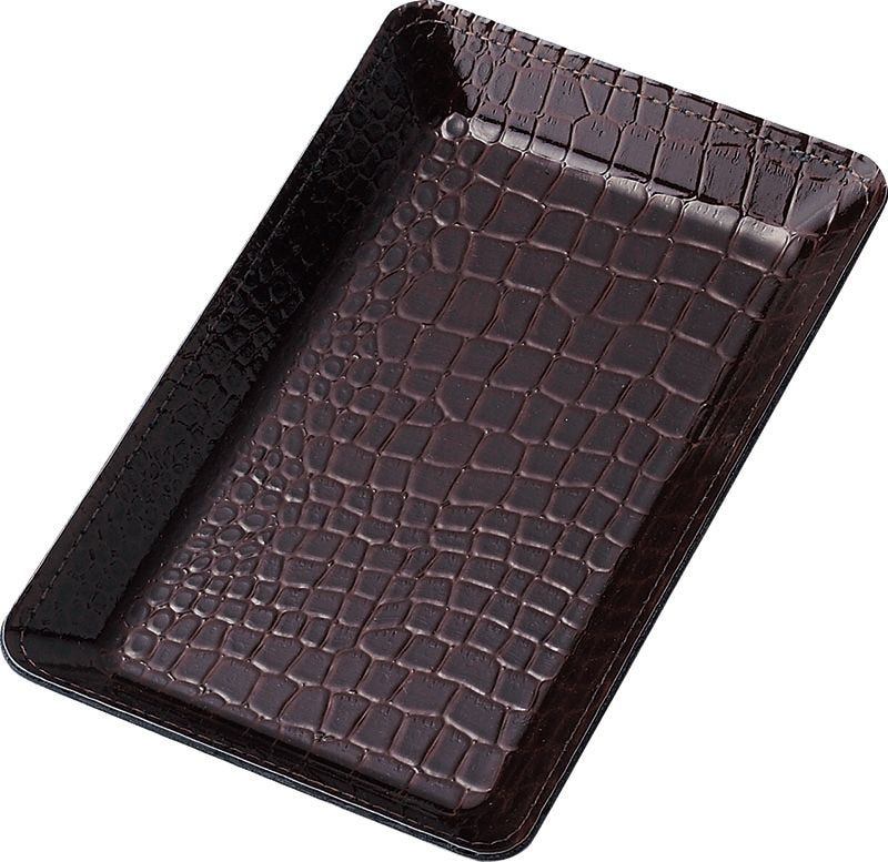 （まとめ買い）店舗用品 クロコタッチキャッシュトレー CT-121 ブラウン [x3]