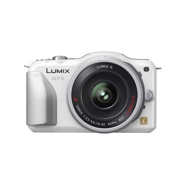 【中古】パナソニック Panasonic GF5 レンズキット 電動レンズ付属 シェルホワイト SDカード付き
