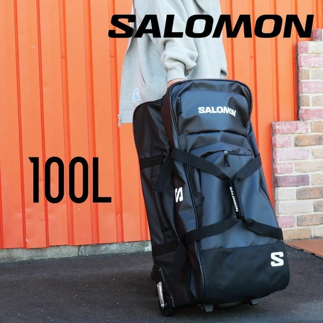 サロモン キャリーバッグ レーストリップ キャビン コンテナー メンズ 100L スーツケース 旅行 レディース バッグ 大容量 鞄 ウイール付き スキー 出張 ビジネス バック BAG LC2156