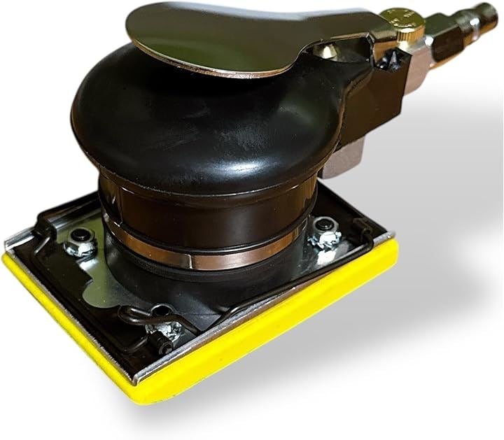 オービタルサンダー エアサンダー 10000rpm 73x100mm 研磨ツール 空圧 工具 エアツール(ブラック角型)