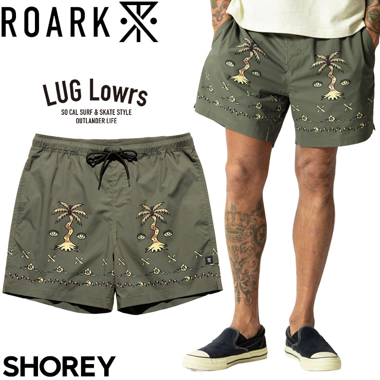 ROARK ロアーク ボードショーツ メンズ サーフパンツ 水着 海パン 水陸両用 ショートパンツ 軽量 ストレッチ 速乾 撥水 SHOREY RBSJ1201-ARM 26SU 日本代理店正規品
