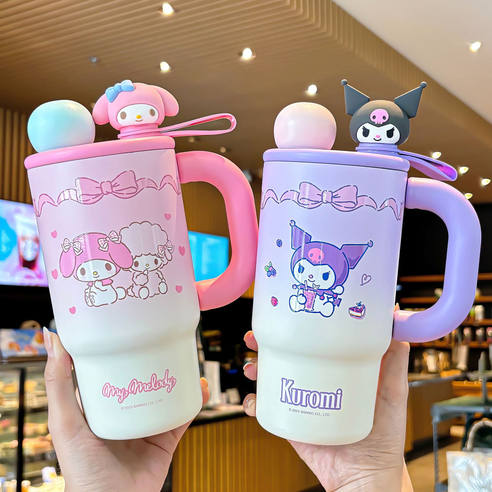 11 かわいいサンリオファミリーシリーズグラディエントアイスバルーンカップ二重飲酒ポータブル大容量飲料カップ製品名：sanrioファミリーシリーズグラディエントアイ