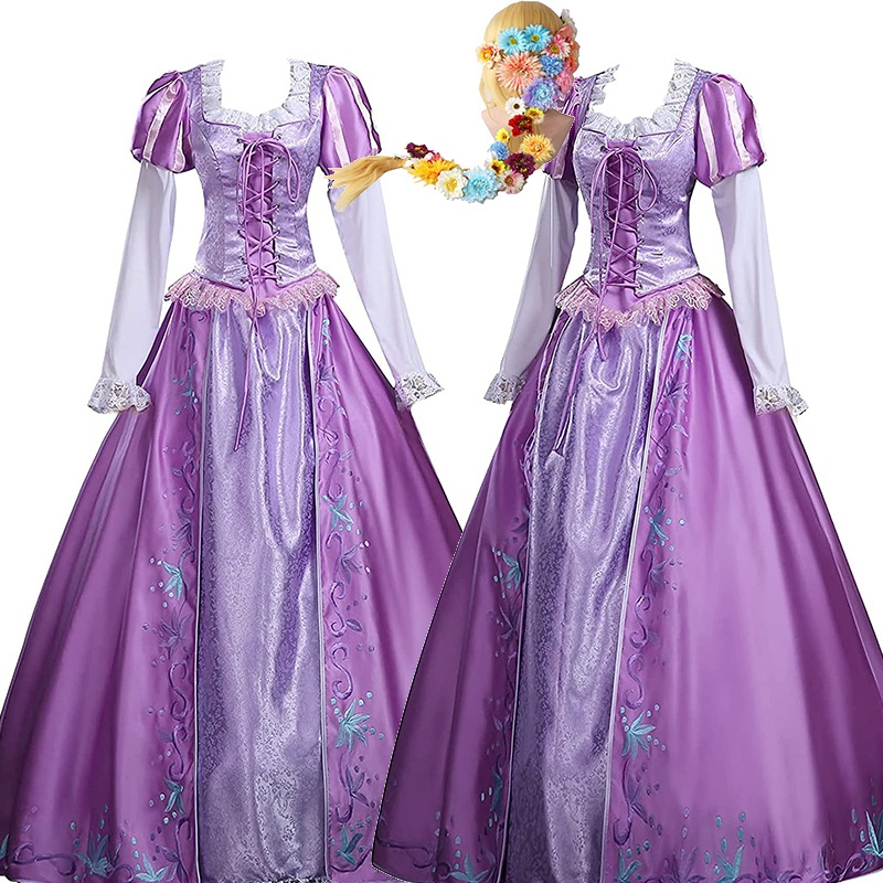 塔の上のラプンツェル ラプンツェル らぷんつぇる ドレス 豪華 衣装 コスプレ プリンセス コスチューム 大人 レディース ハロウィン コス 仮装 ステージ服 舞台 ハロウィン クリスマス